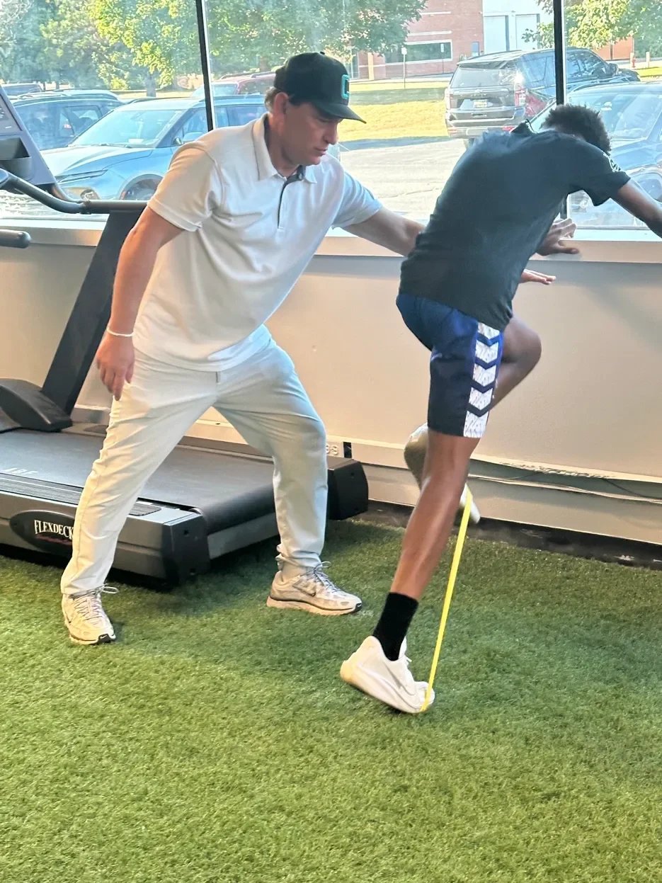 Frank Cona speed training with athlete